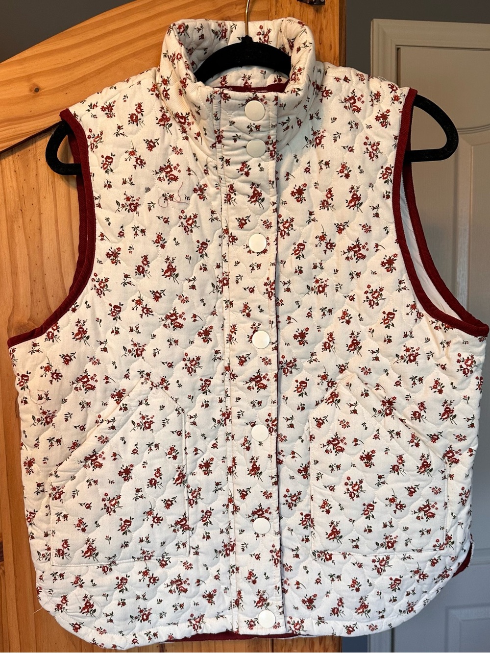 New country floral corduroy vest